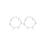 Vince Camuto  50mm CZ Charm Hoops, rhodium/crystal, medium (VJ-404465) Photo 4