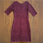 Urban Coco Women’s formal burgundy floral lace sheath dress Photo 3