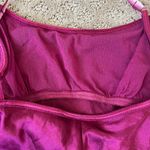 La Senza Slip Mini Magenta Satin Adjustable Spaghetti Strap Built in Bra Small Photo 4