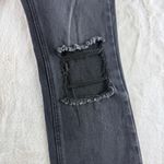 Avec Les Filles Cropped Flare Jeans 26 Distressed Raw Hem black Wash Denim Photo 3