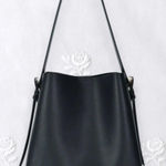 Antik Kraft Ivy 2 in 1 Black Faux Leather Hobo Bucket Shoulder Bag Photo 0