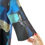 INC International Concepts DAMEE Mock Collar Artistic Flare Abstract Tunic Small Blue Photo 2