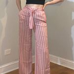 Ambiance Apparel High waisted pink & white striped pants Photo 0