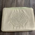 Lancome Train Case Travel Bag Makeup Large Square Gold Zipper Photo 0