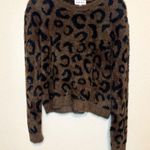 Bella Dahl Fuzzy Leopard Print Sweater From Revolve Brown Black Size Small Photo 0