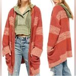 Free People  Southport Beach Cardigan Sweater Pink Stripe Boho XS Photo 1