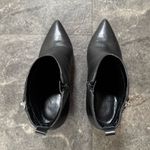 Marc Fisher Black Leather Zip Up Boots With Heel Booties Size 8 Photo 2