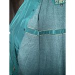 VTG Fleet Street Women's Sz 8 Green Gold Jacket Long Trench Coat Hooded Lined Photo 6