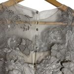 Rickie Freeman Teri Jon Silver Gray Floral Jacquard Applique Evening Gown Size 4 Photo 8