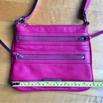 Nine West Crossbody with Zippers, Leopard Interior, Hot Pink Photo 13