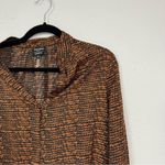 David Lerner  X Evereve Brown & Black Printed Long Sleeve Blouse Women’s M Shirt Photo 1