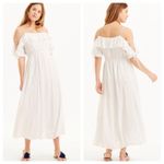 Club Monaco Womens Boho Beachy Floral Embroidered Fredelin Midi Dress XS White Photo 1