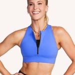 Peloton Blue High Neck Sports Bra In Medium Photo 0