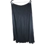 Raviya Swim Cover Up Tube Dress Maxi Hi Low Smocked Strapless Black 1X Photo 3