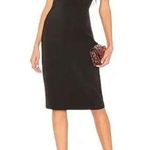 LPA  Aurora Ostrich Feather Strapless Midi Cocktail Dress Black Small Photo 0