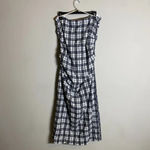 Free People NWOT  Brandie Plaid Midi Dress Women's L Strapless Slit Black White Photo 5