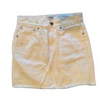 J.Crew | White Denim Distressed Frayed Hem 100% Cotton Jean Mini Skirt Size 25 Photo 2