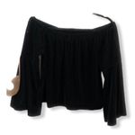 Hollister  Black Velvet Off Shoulder Top‎ Photo 9