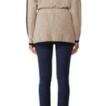 WHITE + WARREN Almond Black Merino Wool Button Belted Oversized Cardigan Size M Gray Size M Photo 2