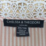 Chelsea & Theodore Woman Boho Cottagecore Striped Pink White Lace Crochet Blouse Size 2X Photo 6