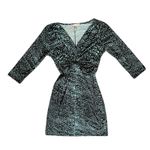 FOREVER 21 Contemporary Small Black Aqua Dot Twist Front mini Dress Size Small Photo 6