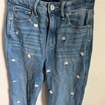 Hollister Co. Ultra High-Rise Mom Denim Jeans Embroidered white roses! Photo 0