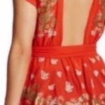 Free People  Ooh La La Sequin Embroidered Blouse Orange Gold size small Photo 1