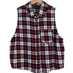 Wild Fable plaid flannel sleeveless button front cropped top XL Photo 13