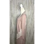 Soma Women's Long Knit Duster Cardigan Lace Trim Pink Size Medium Photo 7