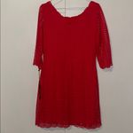 Ivanka Trump Coral Lace Midi Dress Women’s Size 12 Photo 4