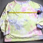 Pastel Smash Tie Dye Sweatshirt Round Neck Puff Long Sleeve Oversized Soft Cozy Pink Size M Photo 6