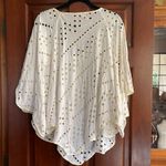 Free People  Dot To Dot Eyelet Top Split Bell Sleeve Poncho Shirt Size S Photo 5