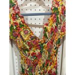 Luna Llena Smocked Floral Maxi Dress Off Shoulder Ruffle V Neck Bohemian M Yellow Size M Photo 5