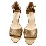 Cole Haan Gold Metallic Roalin Leather Weave Wedge Heels 9B NWOB Photo 6