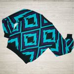 Vintage 80s koman long sleeve geometric retro sweater nostalgic ski wear winter Purple Size M Photo 3