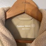 Outdoor Voices  Fleece full zip jacket cream oatmeal women’s medium Photo 2