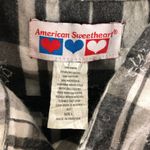 American Sweetheart Womens Black & White Floral Plaid Flannel Shirt Size L Size L Photo 2