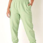 PINK - Victoria's Secret Green ribbed Fleece High Waist Jogger Photo 0