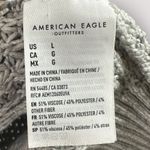 American Eagle  Sweater Women's Sz Large Slouchy Turtleneck Grey Knit Bell Sleeve Photo 9
