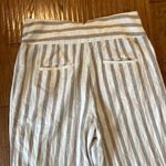 Anthropologie By linen blend striped tapered pant with buckle loop waist 12 Photo 10