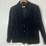Valerie Stevens Womens Black Suede Leather Blazer Jacket L Classic Minimalist Photo 1