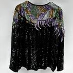Vintage Stenay Evening Jacket Silk Beaded Sequin 1980's Party Cocktail Black 2X Photo 5