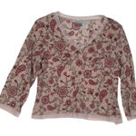 No Boundaries  juniors large y2k vintage Floral V-Neck shirt pink white whimsi gi Photo 0