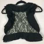 NEW Faith Connexion Silk Flounced Bolero Vest S Black Photo 5