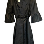 Donna Morgan  SZ 8 BLACK RHINESTONE EMBELLISHED‎ POLY/NYLON COMBO SILK DRESS Photo 0