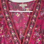 Max Studio  Cerise Lily Spray Floral V-Neck Dress Size Small EUC #5672 Photo 3