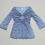 Xhilaration Purple paisley top lettuce hem fairy boho chic hippie Y2K bohemian Photo 0