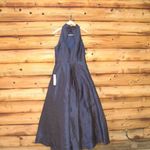 Monique Lhuillier High Neck Evening Gown Dress Navy Pockets Photo 10