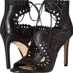 via spiga Elysia Lace Up Black Leather Heels Booties Sandals Photo 0