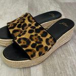 J.Crew  Wedge heel slide sandals in leopard calf hair Size 7 Photo 0